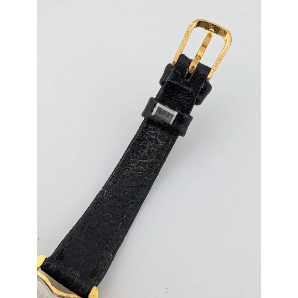 Vintage #1 Mom Heart Watch 28mm Gold Case MOP Dial Leather Band-‎ New Battery